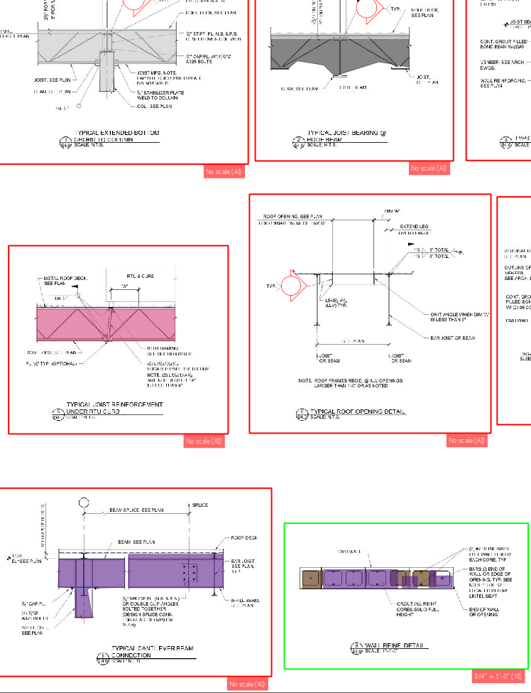 A floor plan and matching elevation drawing showing wall lengths, heights, and openings used to measure masonry quantities.